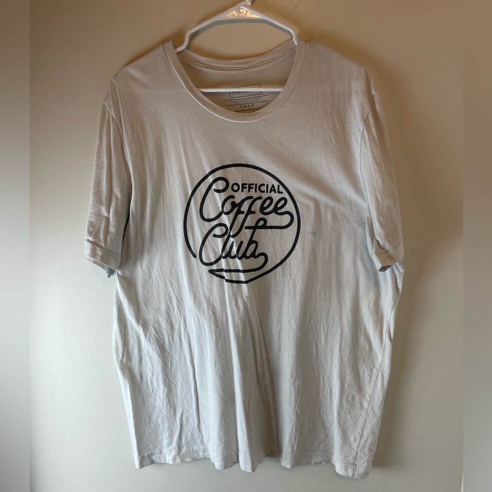 Park & Buzz “Official Coffee Club” Graphic Tee, White, Size XL